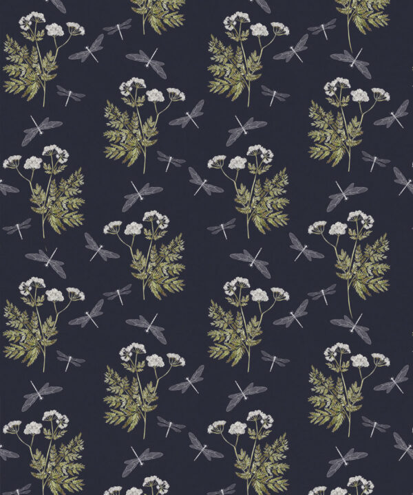 Dancing Mayfly Wallpaper • Hackney & Co. • Navy • Swatch