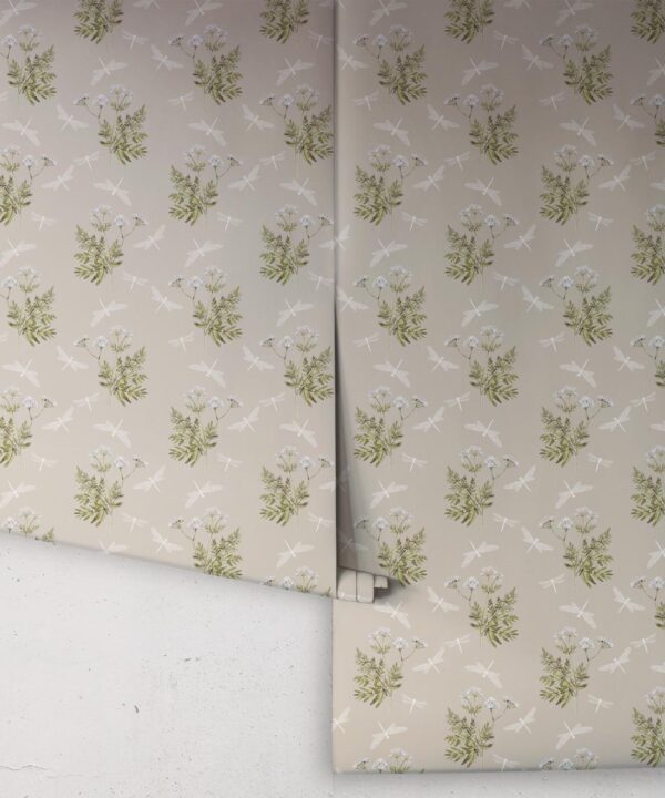 Dancing Mayfly Wallpaper • Hackney & Co. • Stone • Roll