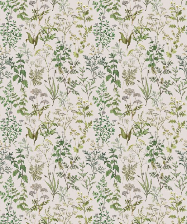 Herbarium Wallpaper • Hackney & Co. • Stone • Swatch