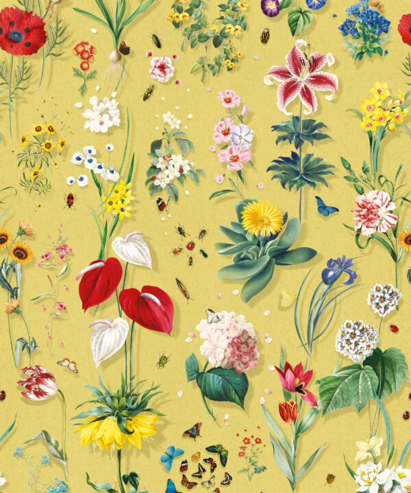 Jolie Wallpaper • Floral Wallpaper • Golden • Swatch