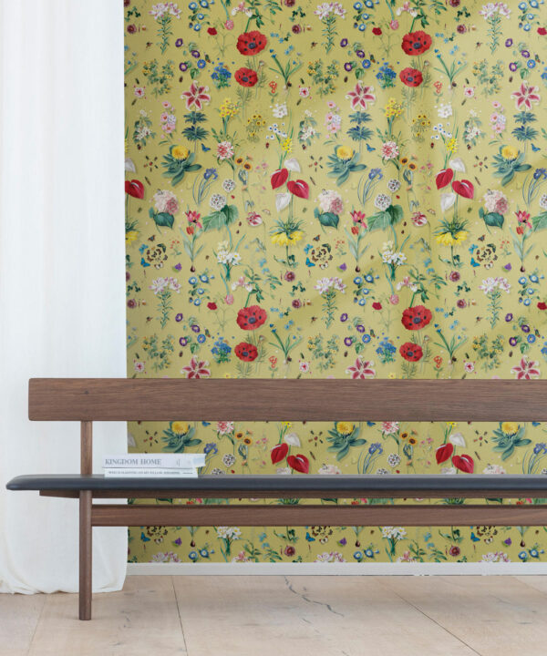 Jolie Wallpaper • Floral Wallpaper • Golden • Insitu