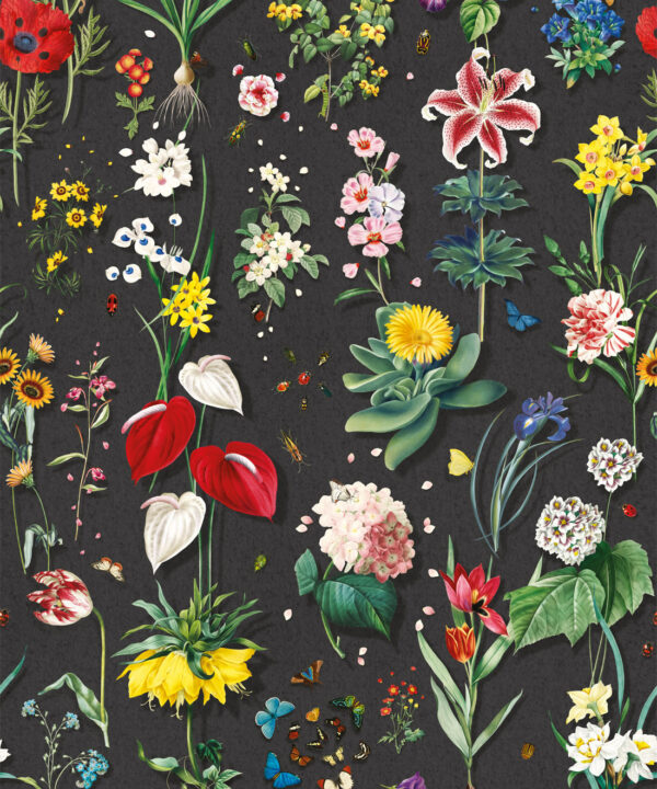 Jolie Wallpaper • Floral Wallpaper • Night • Swatch