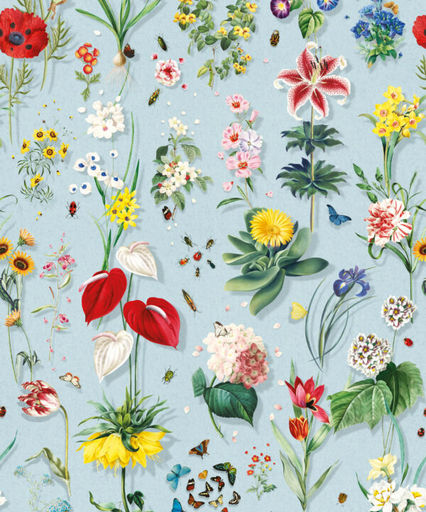 Jolie Wallpaper • Floral Wallpaper • Sky • Swatch