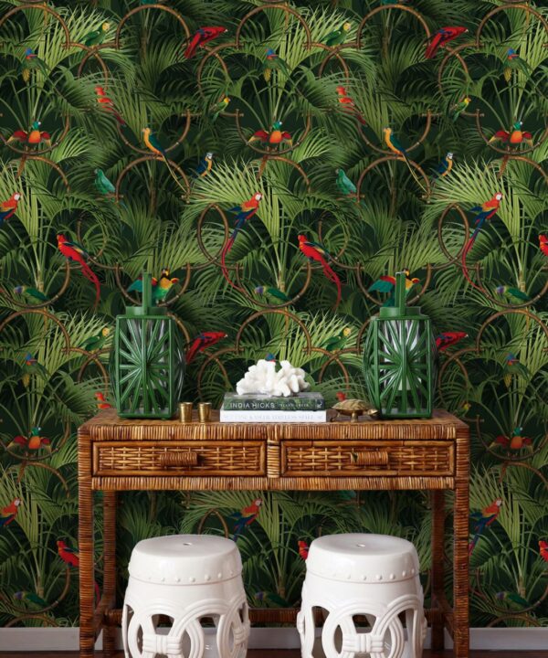 Copacabana Wallpaper • Tropical Bird Wallpaper • Night • Insitu