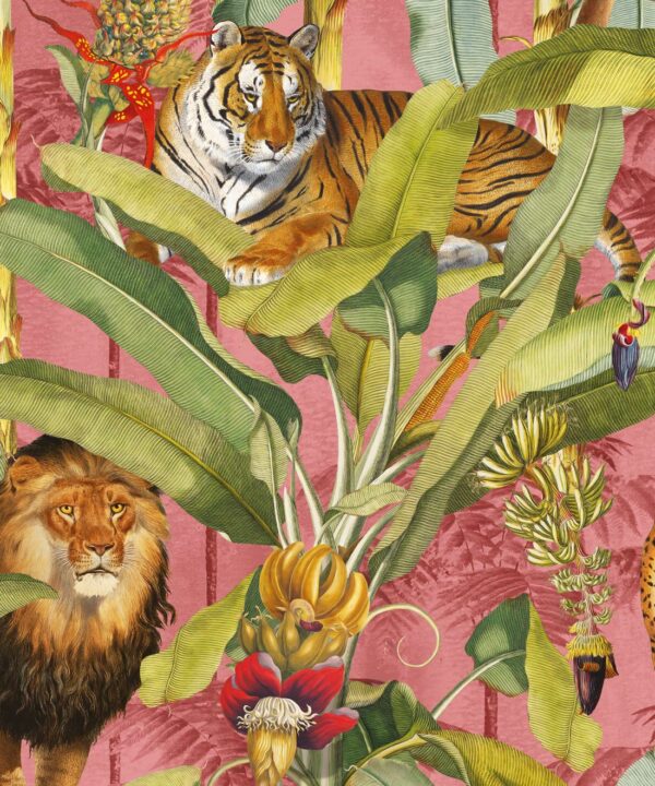 Felis Wallpaper • Animal Wallpaper with Lions, Tigers & Leopards • Candy • Swatch