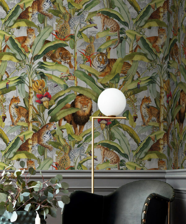 Felis Wallpaper • Animal Wallpaper with Lions, Tigers & Leopards • Canvas • Insitu