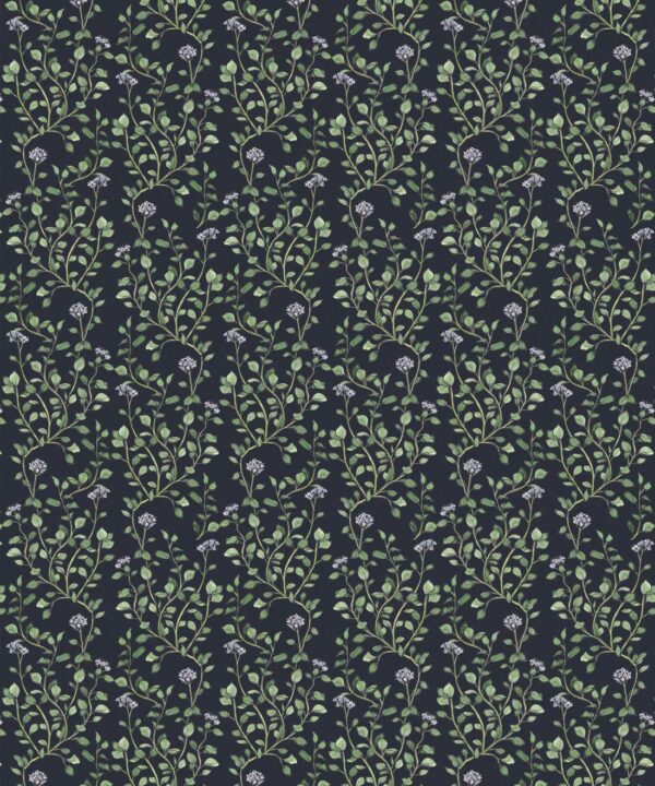 Majoram Wallpaper • Hackney & Co. • Navy • Swatch