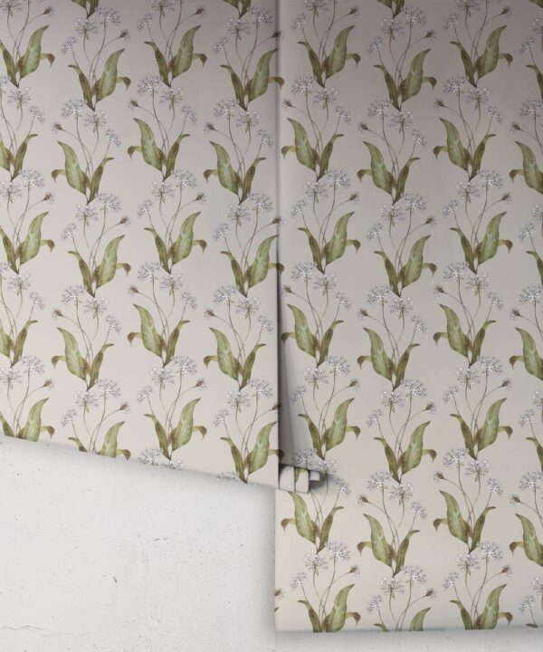 Wild Garlic Wallpaper • Hackney & Co. • French Grey • Roll