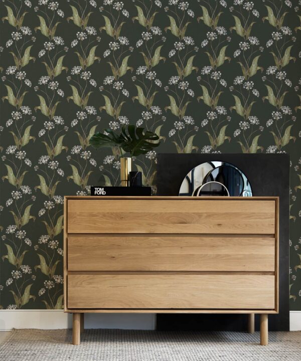 Wild Garlic Wallpaper • Hackney & Co. • Green • Insitu