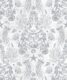 Oceania Damask Wallpaper • Sea Life Wallpaper with Seahorses, Starfish, Jellyfish • Iryna Ruggeri • Silver • Swatch