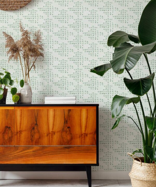 Barre Reversed Wallpaper • Shibori • Hunter • Insitu