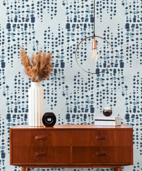 Love Notes Wallpaper • Shibori • Indigo • Insitu