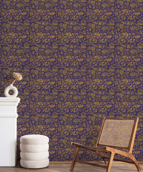 Damask Bloom Wallpaper • Violet • Insitu