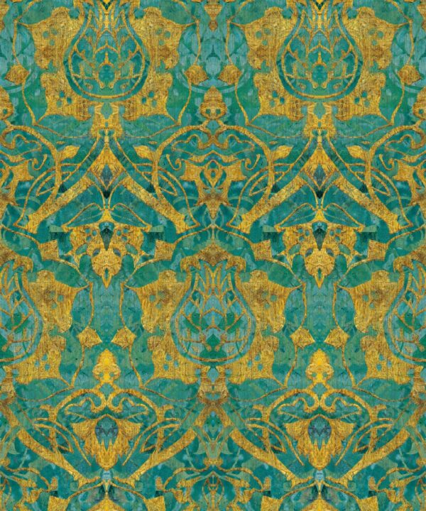 Damask Tulip Wallpaper • Citrine • Swatch