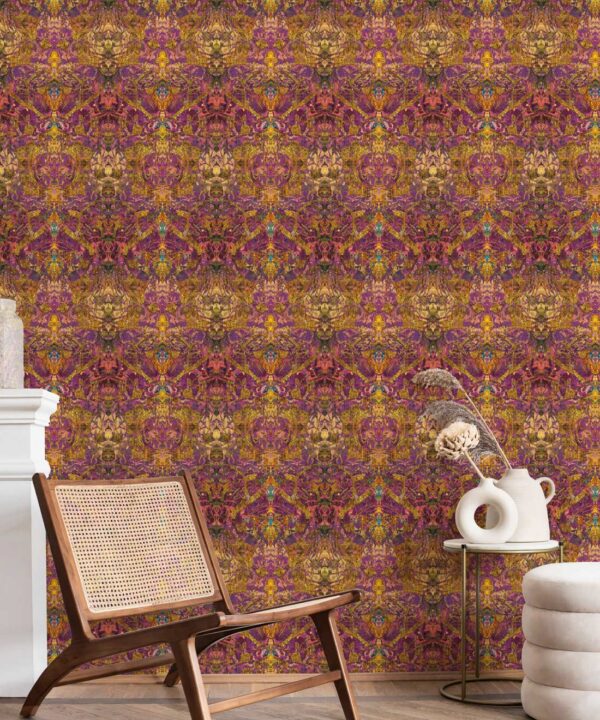 Damask Tulip Wallpaper • Mayala • Insitu