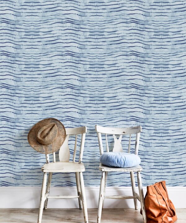 Lyrical Wallpaper • Shibori • Indigo • Insitu