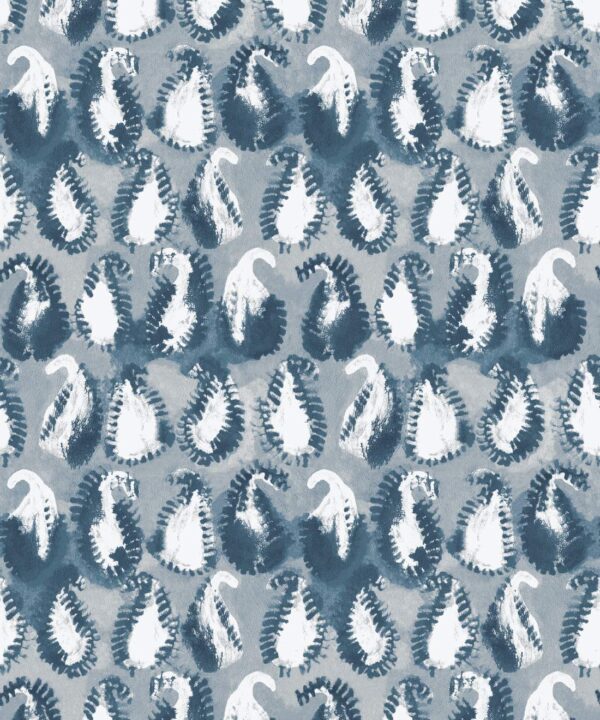 Shibori Paisley Wallpaper • Shibori • Indigo • Swatch