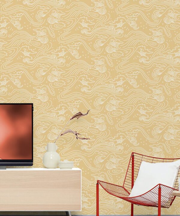 Pororoca Wave Wallpaper • Yellow • Insitu