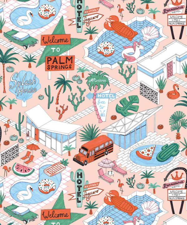 Pool Party Wallpaper • Jacqueline Colley • Natural • Swatch