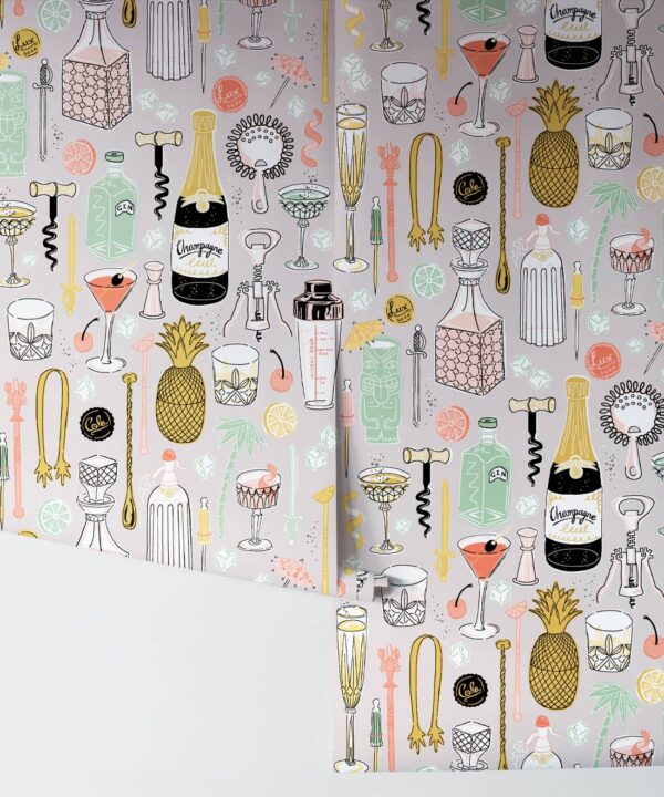 Cocktails Wallpaper • Jacqueline Colley • Neutral • Rolls