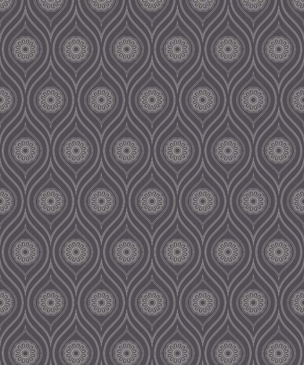 Retro Pop Wallpaper • Geometric • Dark Grey • Swatch