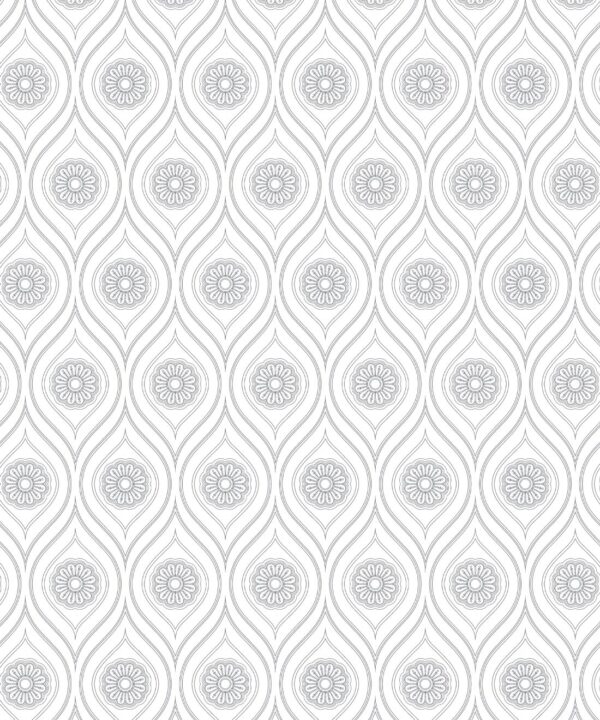 Retro Pop Wallpaper • Geometric • Grey Reverse • Swatch