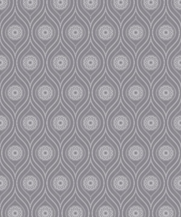 Retro Pop Wallpaper • Geometric • Mid Grey • Swatch