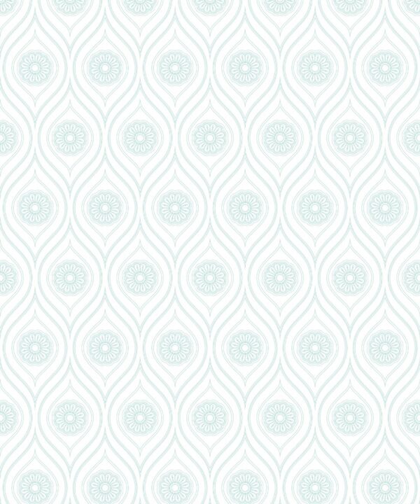 Retro Pop Wallpaper • Geometric • Mint Reverse • Swatch