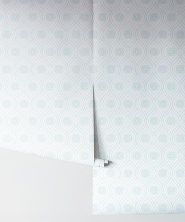 Retro Pop Wallpaper • Geometric • Mint Reverse • Rolls