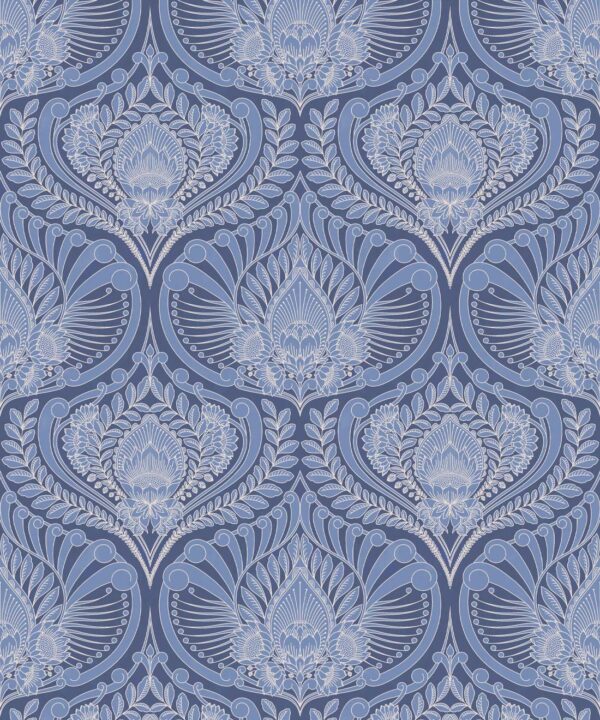 Baroque Fusion Wallpaper • Ornate Luxurious • Blue • Swatch