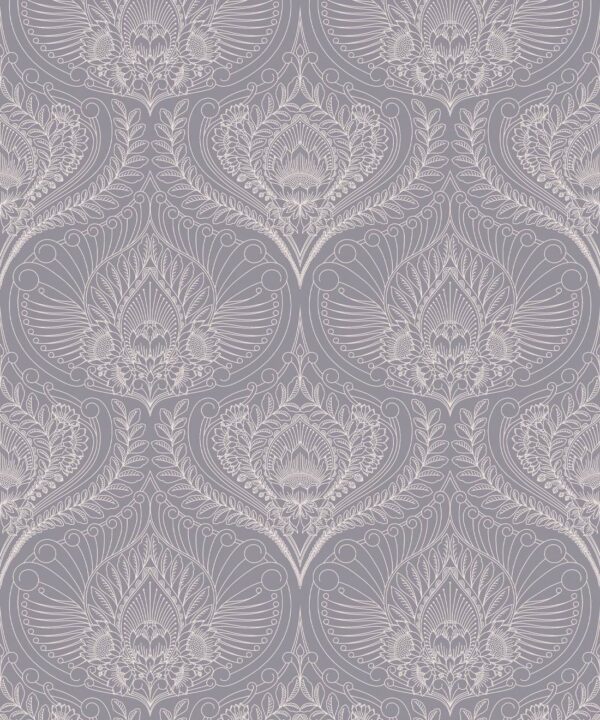 Baroque Fusion Wallpaper • Ornate Luxurious • Grey • Swatch