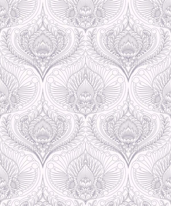 Baroque Fusion Wallpaper • Ornate Luxurious • Grey Reverse • Swatch