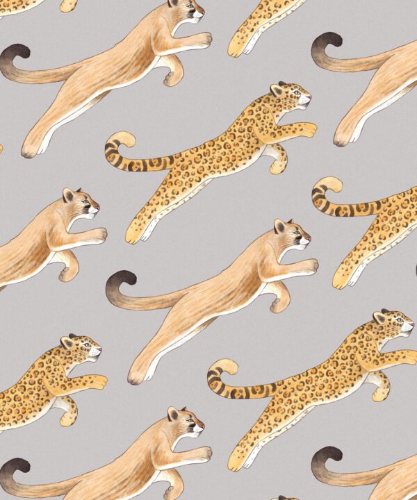 Amazon Big Cat Wallpaper • Jaguars & Pumas • Warm Grey • Swatch