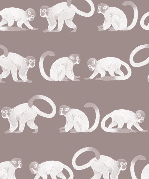 Squirrel Monkeys Wallpaper • Rust • Swatch