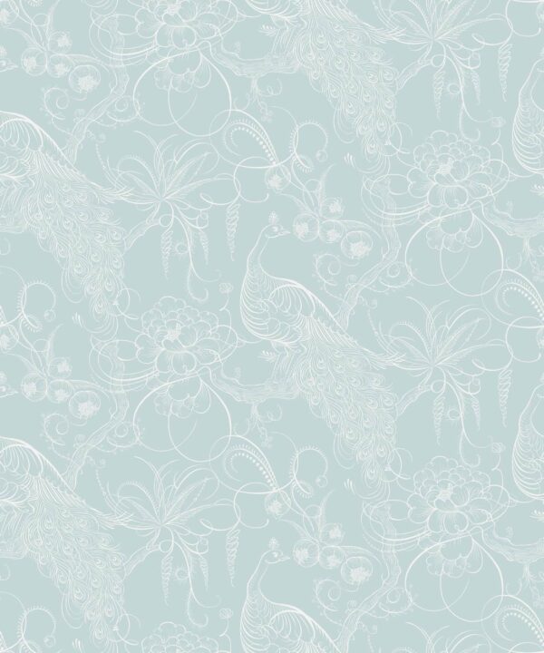 Paradise Wallpaper • Bird Wallpaper • Jade • Swatch