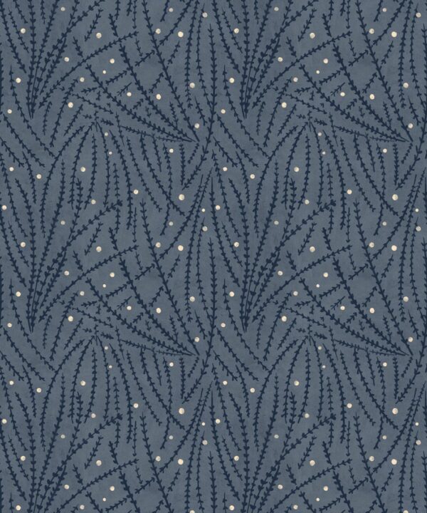 Brush Wallpaper • Floral Wallpaper • Blue • Swatch