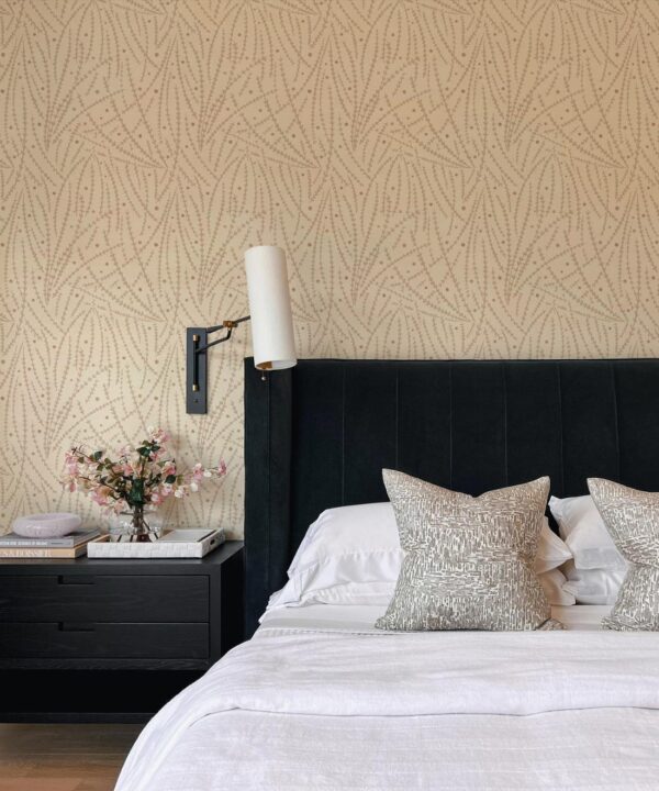 Brush Wallpaper • Floral Wallpaper • Cream • Insitu