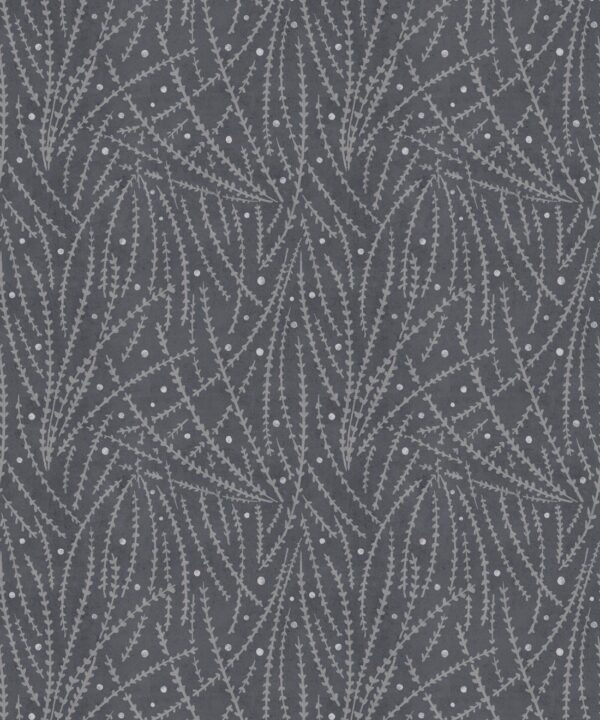 Brush Wallpaper • Floral Wallpaper • Gray • Swatch