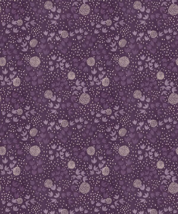 Dainty Wallpaper • Floral Wallpaper • Purple • Swatch