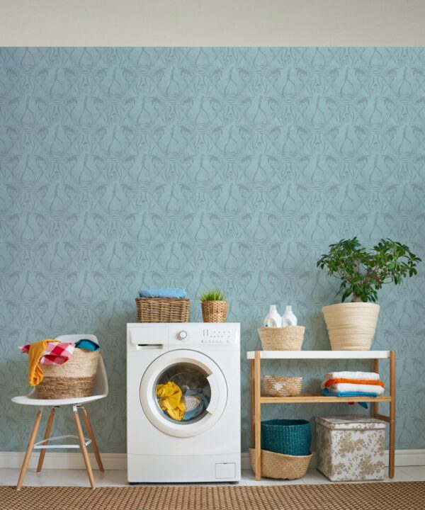 Deep Sea Wallpaper • Floral Wallpaper • Egg Shell • Insitu