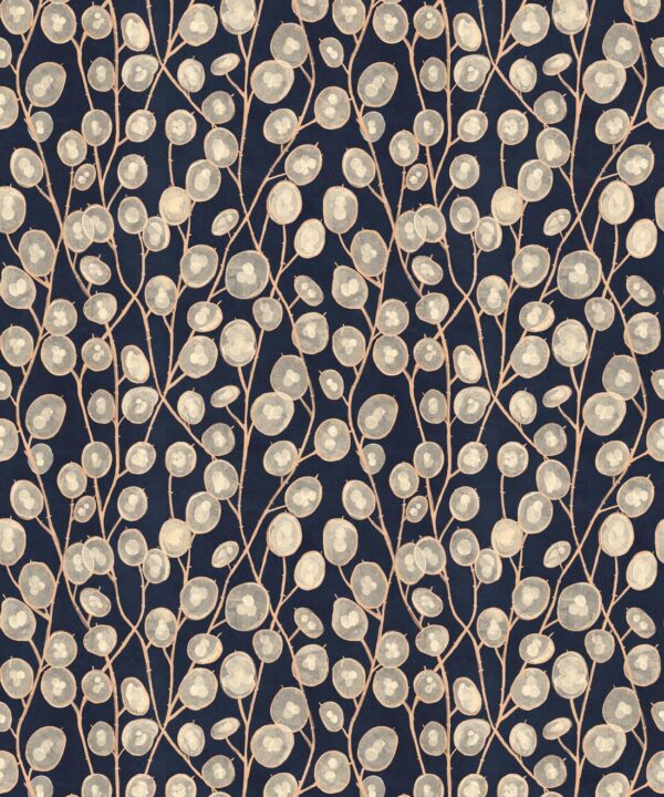 Lunaria Wallpaper • Floral Wallpaper • Blue • Swatch