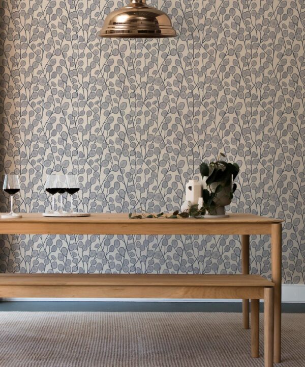 Lunaria Wallpaper • Floral Wallpaper • Linen • Insitu