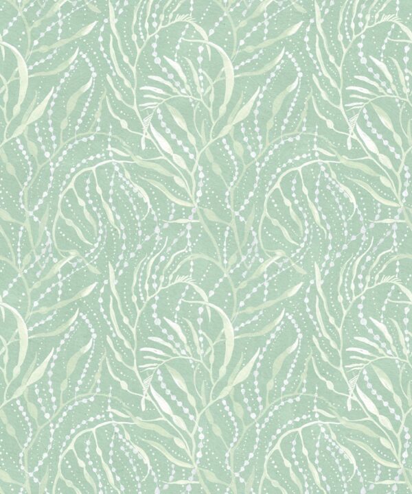 Neptunes Necklace Wallpaper • Sea bed Wallpaper • Mint • Swatch