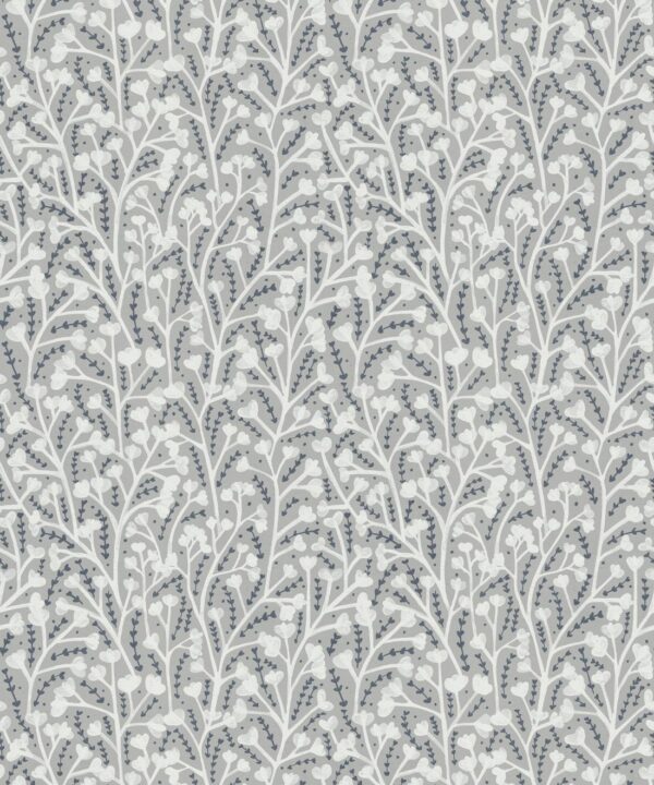 Petals Wallpaper • Floral Wallpaper • Gray • Swatch