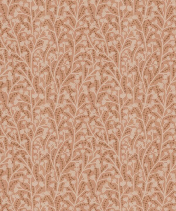 Petals Wallpaper • Floral Wallpaper • Terracotta • Swatch