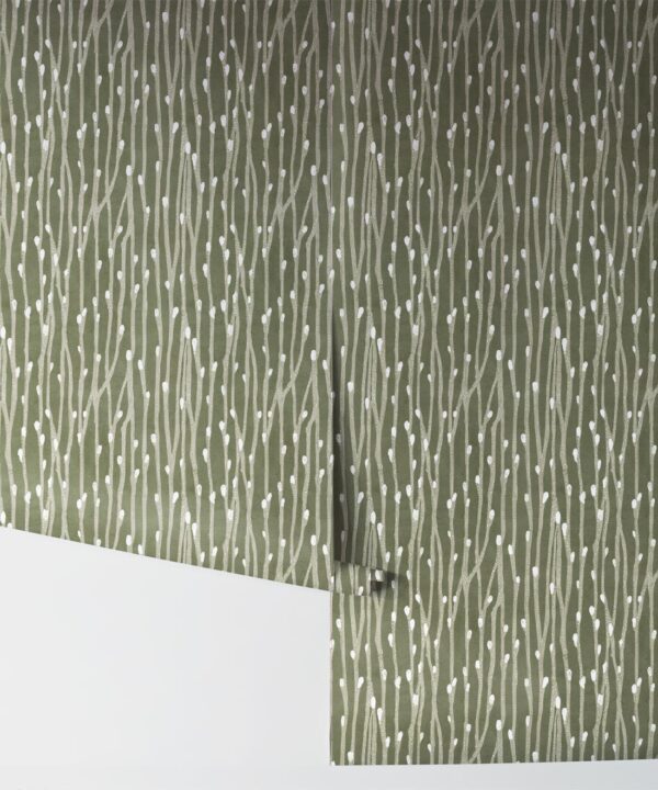 Pussy Willow Wallpaper • Floral Wallpaper • Evergreen• Rolls