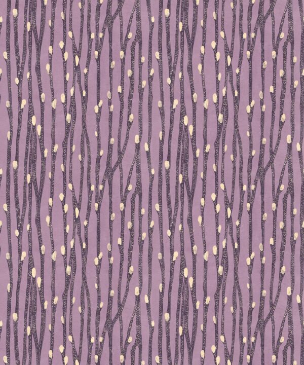 Pussy Willow Wallpaper • Floral Wallpaper • Lilac • Swatch