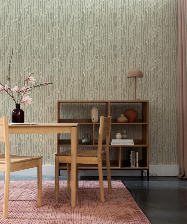 Pussy Willow Wallpaper • Floral Wallpaper • Willow • Insitu