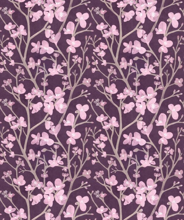 Quince Wallpaper • Floral Wallpaper • Lilac • Swatch