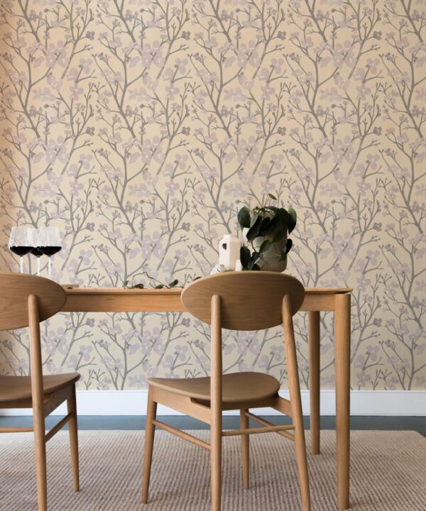 Quince Wallpaper • Floral Wallpaper • Nude • Insitu